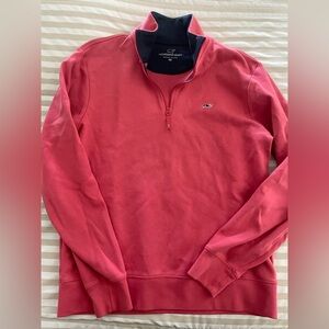 Vineyard Vines Men's Coral Zip-Up Sweater